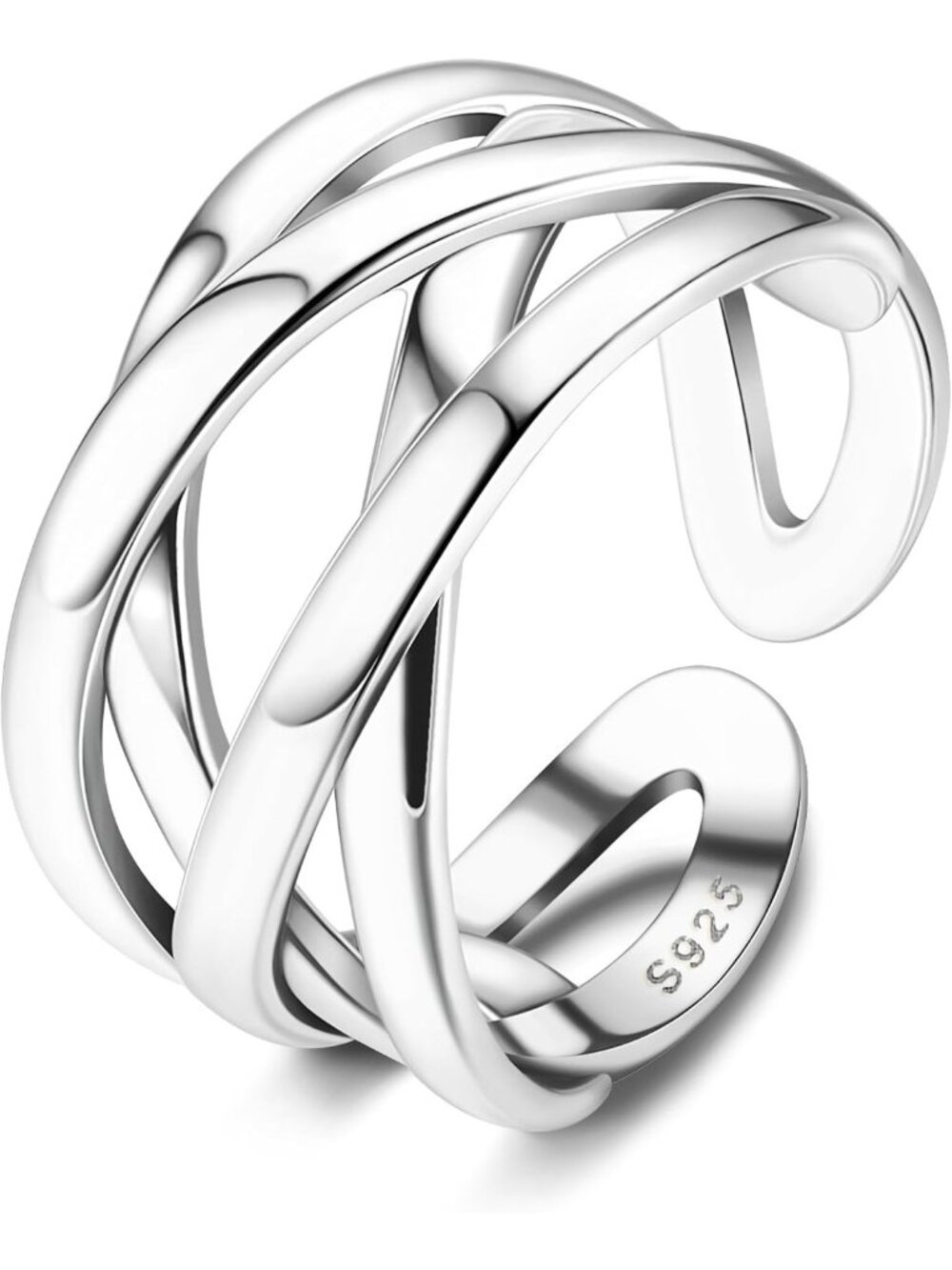 Adjustable 925 Sterling Silver Celtic Knot Open Knuckle Ring for Women